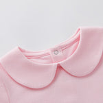 pureborn Baby Girl Pique Dress Peter-pan Collar Short Sleeve Cotton Playwear Dresses Summer Outfit Pink 12-18 Months