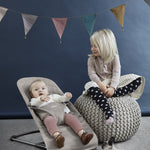 BabyBjörn Bouncer Bliss, Sand Gray, Cotton | 2-in-1 Adjustable Baby Bouncer Seat and Toddler Chair, Newborn to Toddler (8-29 lbs), 4 positions, Lightweight & Portable