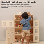 PlanToys® Grand Victorian Dollhouse | Wooden 4-Floor Dollhouse for Kids 3Y+ | Includes Attic, Opening Panels & Sliding Sashes | Encourages Imaginative Play & Social Interaction