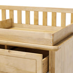 Homsee Baby Changing Table Dresser, 100% Solid Wood Infant Diaper Changing Station Combo, 10-Drawer Baby Nursery Dresser with Removable Tray for Children's Room Bedroom, Nature Color