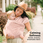 KeaBabies Baby Wrap Carrier - All in 1 Original Baby Carrier Newborn to Toddler Sling, Easy to Wear, Hands Free Bonding, Lightweight, Breathable Infant Wraps (Pink Daisies)