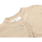 Lilax Little Girls' Knit Long Sleeve Button Closure Bolero Cardigan Shrug (2 Years, Beige)