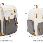 Parker Baby Diaper Backpack - Large Diaper Bag with Insulated Pockets, Stroller Straps and Changing Pad -"Birch Bag" - Cream