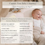 Baby Book Keepsake Boy or Girl Timeless Baby Memory Book First 5 Years for Baby Shower Gender Neutral Baby Scrapbook New Mom Gift Baby Journal from Birth to Age 5 Milestone Book Beige
