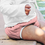 green sprouts Baby Toddler Eco Snap Swim Diaper - Coral Stripes - 24mo