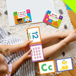 4 Preschool Learning Flipbooks, 96PCS Double Sided Printed Cards Set, Alphabet Letter A-Z, Number 1-20, Feelings and Emotions, Shapes and Colors Mini Board Books Set Early Educational Tool for Kids