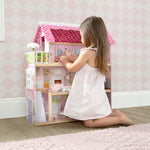 Delta Children Little Gem Dollhouse - 3-Story Dollhouse with 4 Rooms - Includes 16 Accessories - Fits 5-inch Dolls - Pretend Play Dream Gift for Ages 3+