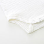 FITFIFTH POD Baby Ruffle Top Newborn Bodysuit Short Sleeve Baby White Girl 100% Organic Cotton Breathable Solid white 0~3Months