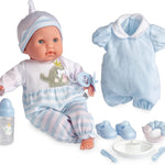 15" Realistic Soft Body Baby Doll with Open/Close Eyes | JC Toys - Berenguer Boutique | 10 Piece Gift Set with Bottle, Rattle, Pacifier & Accessories | Pink | Ages 2+