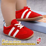 Baby Boys Girls First Walking Shoes Infant Sneakers Lightweight Breathable Flexible Pull On Sneakers with Soft Lining Kids Shoes Red 12-18 Months
