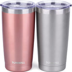 SUNWILL Travel Coffee Tumbler 20 oz, Insulated Mug with Lid, Stainless Steel Cup for Outdoor, Powder Coated Navy