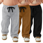 LessonZoo 3 Pack Toddler Boys Sweatpants Kid Open Bottom Athletic Elastic Waist Soft Lightweight Pants with Pocket Drawstring