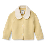 Amazon Essentials x Sofia Grainge Unisex Babies' Peter Pan Collar Sweater Jacket, Butter Yellow, 24 Months