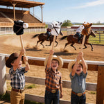 SZBAOLYZ 6-Piece Detachable Stick Horse, Hobby Horse Plush Toy, Kid-Safe Horse on a Stick for Party/Home/Store Decor & Play, Easy Assembly