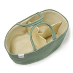 Natemia Diaper Caddy Organizer - Large, Lily Pad - Portable Rope Handles For Car Organizer - Three Compartments for Storage - Versatile Gift Bag For Baby Shower & Registry