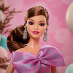 Barbie Signature Birthday Wishes Doll, Collectible Fashion Doll in Satiny, Pink Dress with Wavy Brown Hair