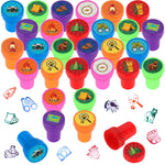 Lemicin 24 PCS Camp Party Favors Camping Adventure Mini Stamps Colorful Self Inking Stamps Camping Themed Party Favors for Boys Girls Student School Classroom Rewards Carnival Prizes Supplies
