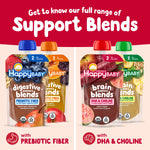 Happy Baby Organics Brain Support Blends Apples, Purple Carrots & Guava with DHA and Choline 4 oz Pouch (Pack of 16)