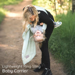 Ring Sling Baby Carrier - USA Lab Tested, 100% Natural Cotton Muslin, Breathable & Ergonomic Ring Sling Light Green