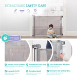 Regalo Safety 50" Extra Wide Retractable Baby Gate, Mesh Safety Gate for Doorways, Hallways & Bottom of Stairs, Hardware Mounted Gate for Babies, Toddlers & Pets, Lock Indicator Window, Gray