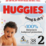 Huggies Size 1 Diapers, Snug & Dry Newborn Diapers, Size 1 (8-14 lbs), 128 Count, Packaging May Vary