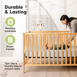 KeaBabies 2-Pack Fitted Crib Sheets for Boys, Girls, Baby - Soft Bamboo Viscose Cotton, 52x28 Standard Crib Mattress Sheets, Toddler Bed Mattress Cover, Gender Neutral, Breathable,Durable (Pearl Gray)