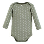 Hudson Baby Unisex Baby Cotton Long-Sleeve Bodysuits Fall Botanical 5-Pack, 6-9 Months