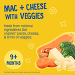 Earth's Best Organic Baby Food Pouches, 9+ Months, Pasta and Vegetable Puree for Babies 9 Months and Up, Organic Mac and Cheese with Veggies, 4 Ounce Resealable Pouch (Pack of 12)