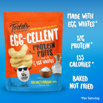 Todd's Better Snacks Egg-Cellent Protein Puffs, Sea Salt & Vinegar, 2.5 Oz (Pack of 4), Made with Egg Whites, 12g Protein, Gluten Free Healthy Snack