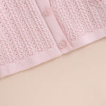 Newborn Baby Girls Knit Cardigans Long Sleeve Crewneck Hollow Knit Thin Sweater Toddler Button Tops Coat Outwear (Pink, 3-6 Months)