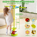Powza 5 in 1 Musical Jump Toys, Ring Toss Game Stomping Launch Rocket Launcher for Kids, Obstacle Avoidance & Jump Squat Toy Games Remote Control Outdoor & Indoor Toys for Ages 4-8 8-13