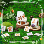 Qeeenar 1 Roll Jungle Animal Stickers Decal Reward Cute Office Supplies Incentives Animals Sticker Safari Party Favor, 500 Pcs Each Roll