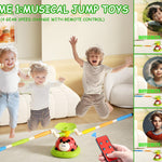 Powza 5 in 1 Musical Jump Toys, Ring Toss Game Stomping Launch Rocket Launcher for Kids, Obstacle Avoidance & Jump Squat Toy Games Remote Control Outdoor & Indoor Toys for Ages 4-8 8-13