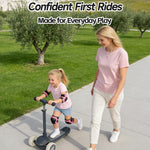 Kids Scooter, 3 Wheel Kick Scooter for Toddlers with Light Up Wheels, Lean-to-Steer Design, Adjustable Height Handlebar, Anti-Slip Deck, Ages 2–8(Black)