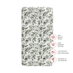 Babyletto 100% Organic Cotton Crib Sheet, GOTS-Certified, Fitted 360°, Ultra-Soft and Breathable Muslin - Olive Branches