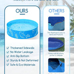Foldable Kiddie Pool with Canopy: 47in Baby Pool and Beach Tent for Toddlers Infants 6-12 Months and Kids 2-4 Years Old - Portable Water Play with Shade for Outdoor Backyard Beach (Blue-Blue)