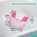 Bright Starts Disney Baby Minnie Mouse Foldaway 2-Position Baby Bath Seat, Adjustable Support for Sink or Bathtub, Ages 0-6 Months up to 20 Pounds, Machine-Washable Sling