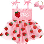 HONGTEYA Baby Girl 1st Birthday Outfit Girl First Birthday Clothes One Year Old Gifts Lace Romper Tulle Summer Newborn Dress