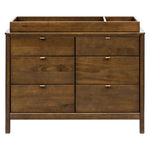 Babyletto Bondi 6-Drawer Assembled Dresser in Natural Walnut with Vegan Leather Drawer Pulls, Greenguard Gold Certified