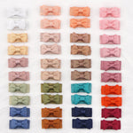 CÉLLOT 40pcs Mini 1.2" Grosgrain Ribbon Snap Clips - Tiny Fine Thin Hair Bows in Pairs for Baby Girls, Toddlers, and Infants