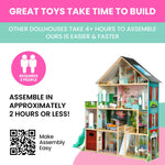 Delta Children Deluxe Maui Dollhouse - Large 4-Story Dollhouse with 12 Rooms Includes 50 Accessories - Working Elevator, Wave Slide, Lights/Sounds - Fits 12-inch Dolls - Pretend Play Gift for Ages 3+