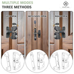 Gate Latch Door Latch with Pull Cable Opened Two-Sided Lockable Door Latch Durable,Versatile & Secure for Metal,Wood,and Vinyl Fence,for Privacy Fence,Outdoor Fence,Barn Door Lock,Wooden Fence(Black)