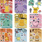 24 Sheets 5.8”x4.4” DIY Make a Face Demon Movie Hunters Stickers for Teens, Make Your Own Mixed & Matched with 8 Designed Characters Sticker for Birthday Party Supplies Favors (K24)