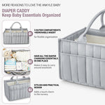 Ankyle Starry Sky Grey Diaper Caddy Organizer with Handles & Removable Dividers,Diaper Bag,Car Diaper Caddy,Stylish Diaper Organizer Basket & Tote for Easy Storage