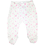 123 Bear 100% Cotton Baby Pants with Footies 100% Cotton Unisex Boys Girls (0-3 Months, 4-Pack Pink)