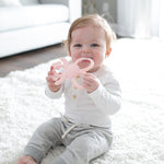 Dr. Brown's Flexees Teether, Pink Bunny, Soft 100% Silicone Baby Teether, BPA Free, 3m+, 1 Pack