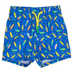 RUGGEDBUTTS Boys UPF50+ Stretch Swim Trunks - Neon Surfs Up, 3-6m