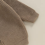 Newborn Baby Girl Boy Cute Long Sleeve Button Up Cardigan Toddler Knit Sweater Infant Fall Winter Clothes (Khaki, 0-3 Months)