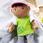 HABA Soft Doll Mason – 11.5" Plush Baby Boy Toy with Black Hair and Soft Toddler Companion for Ages 6 Months and Up, First Doll Gift for Kids, Machine Washable, Huggable & Durable