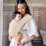 Ergobaby Embrace Newborn Baby Carrier for Infants 0-12 Months (7-25 lbs) - Ergonomic 2-Position Infant Carrier with Head and Neck Support, Hip-Healthy Positioning - Cream